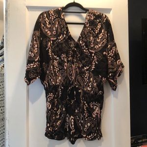 Bohemian style romper in black